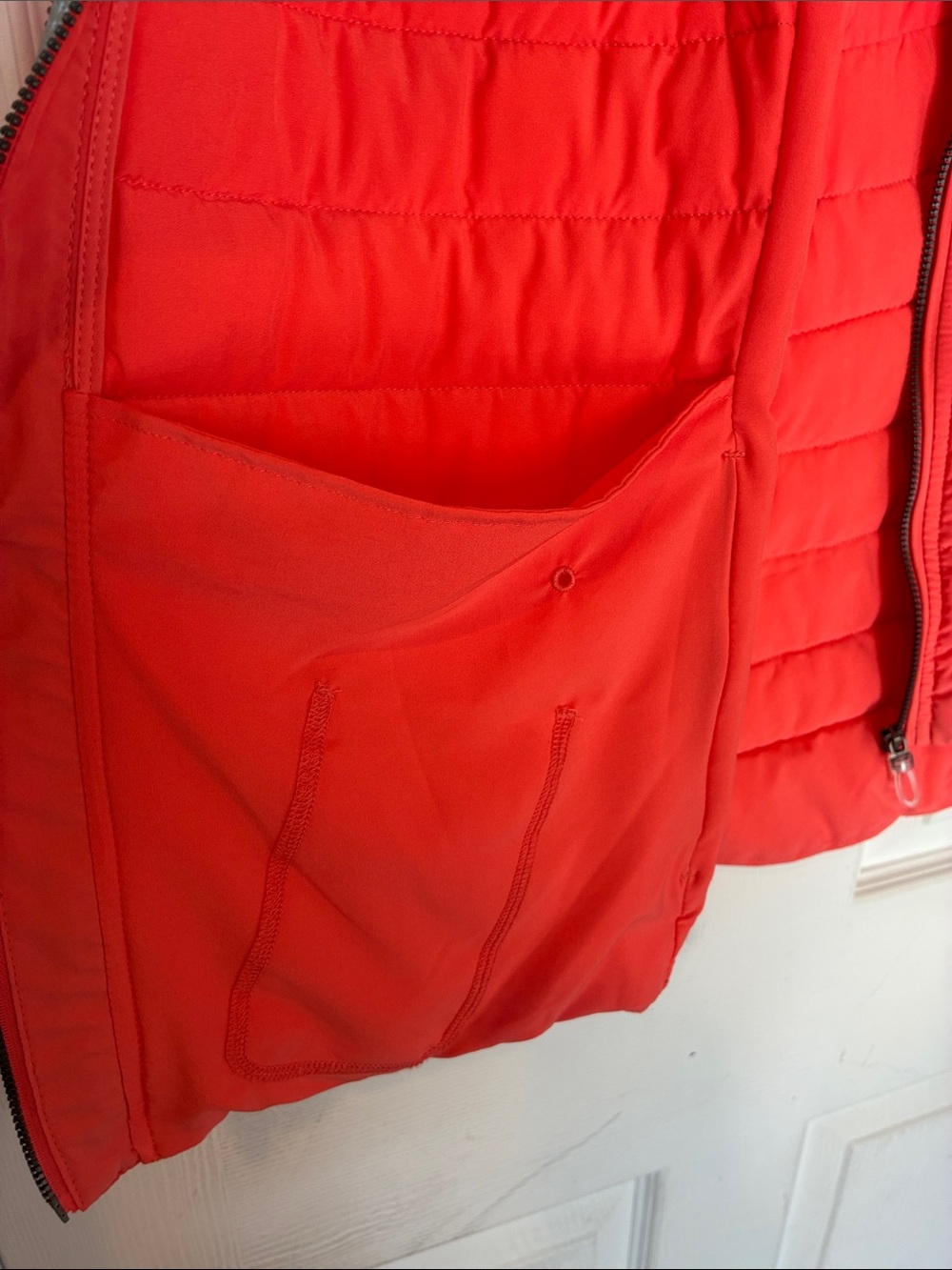 Tangerine Size XXL Quilted Puffer Vest in Vibrant Orange-Red - Picture 12 of 12